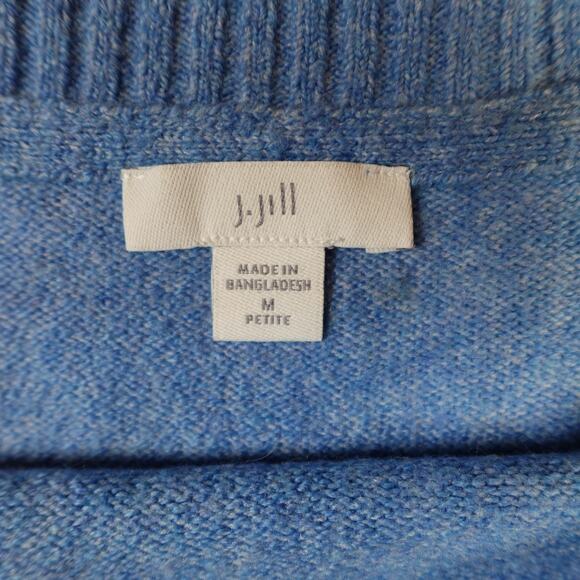J. Jill Sweater Womens Medium Petite Crew Neck Knit Blue Soft Cozy Casual - Picture 2 of 9